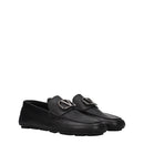 Black Leather Slip-On Loafers