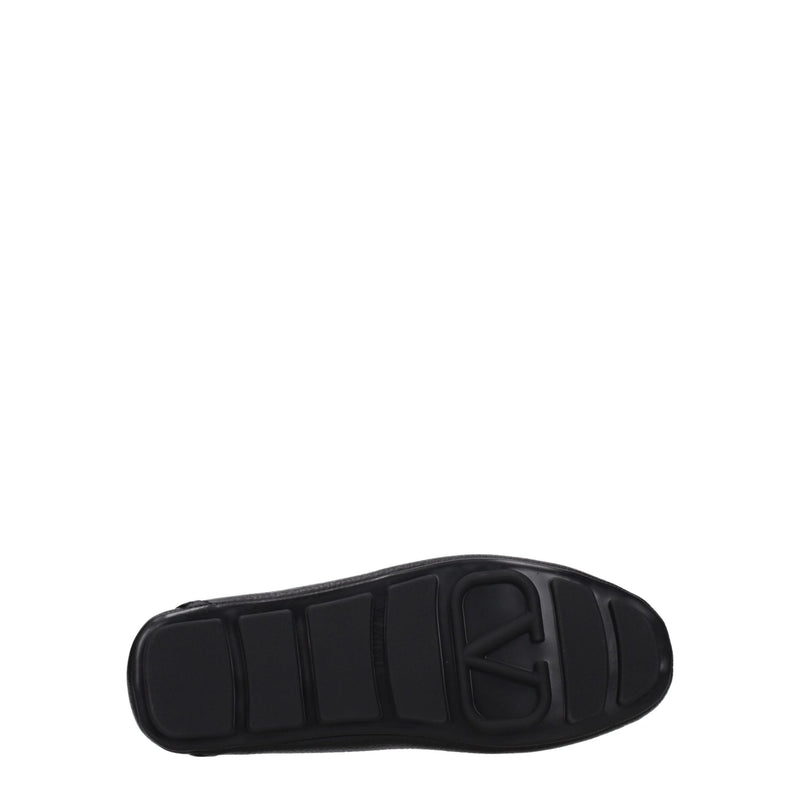 Black Leather Slip-On Loafers