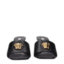 Black Leather Stiletto Heels Sandals