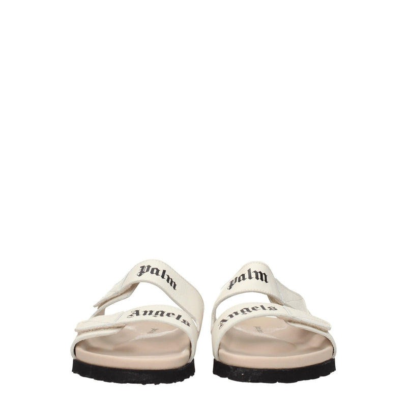 Beige Leather Slippers Sandals