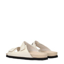 Beige Leather Slippers Sandals