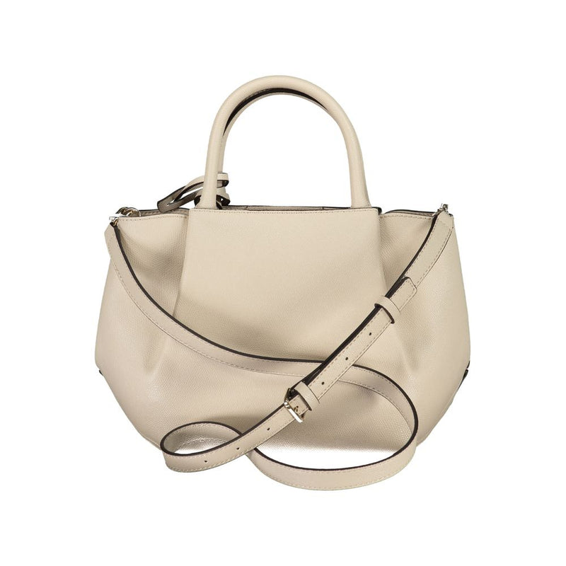 Beige Polyethylene Women Handbag