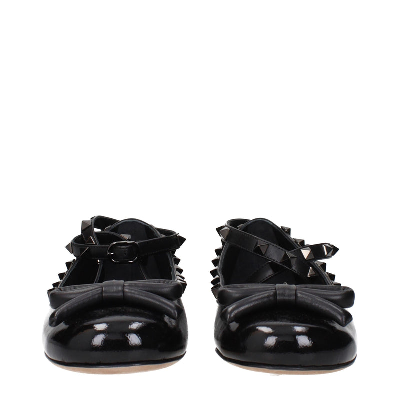 Black Leather Ballet Flats