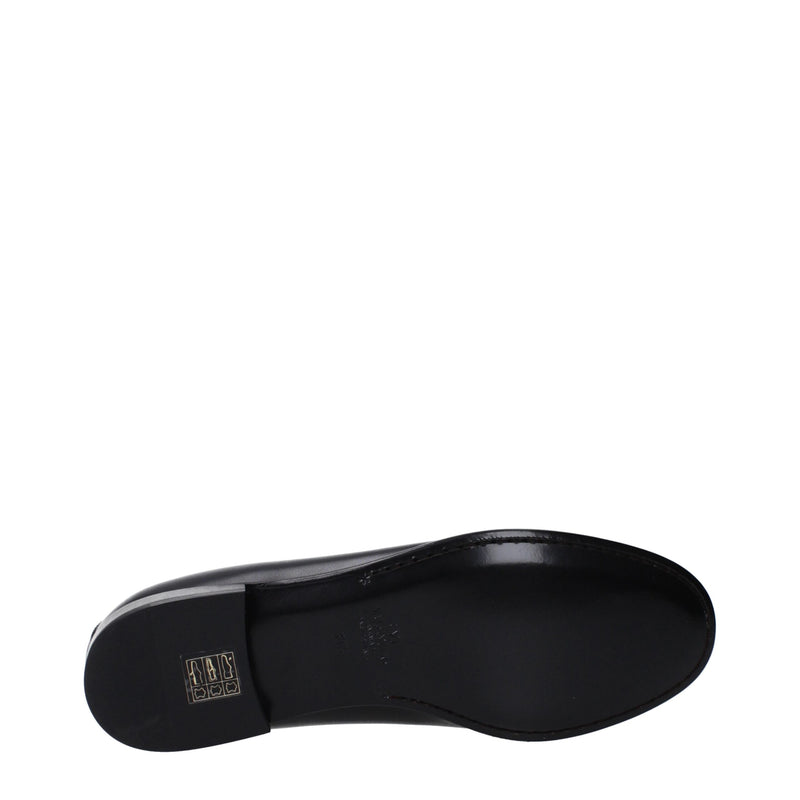 Black Leather Slip-On Loafers