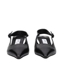 Black Leather Flat Sandals