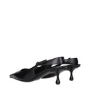 Black Leather Flat Sandals