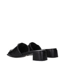 Black Leather Flat Sandals