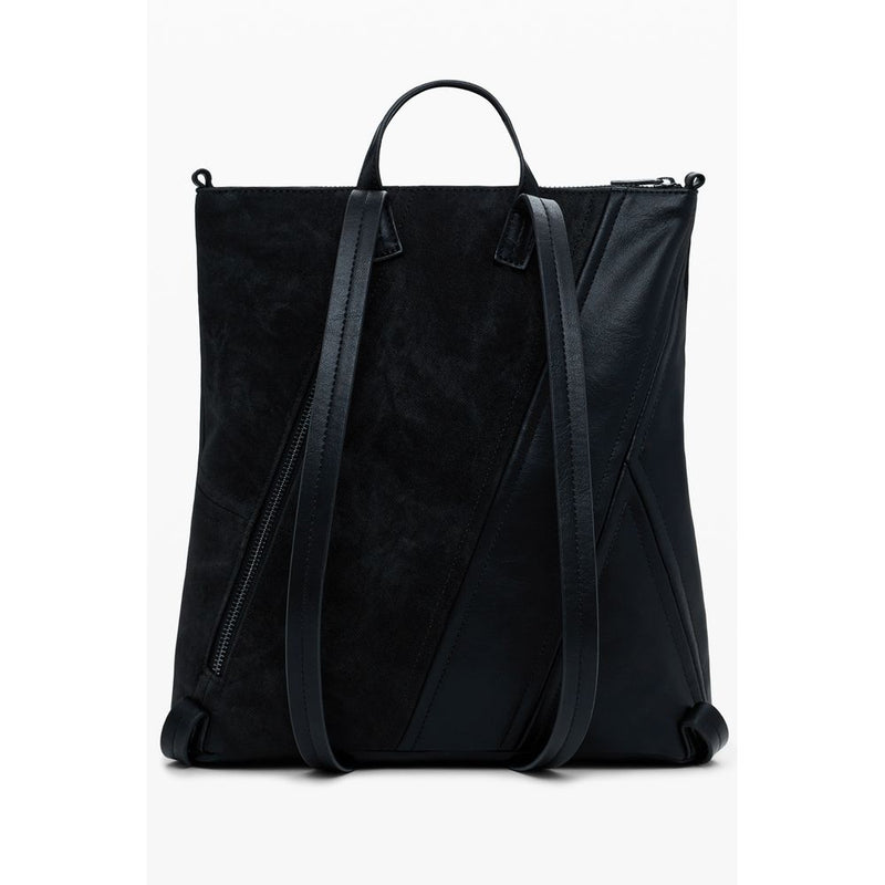 Black Polyethylene Women Backpack