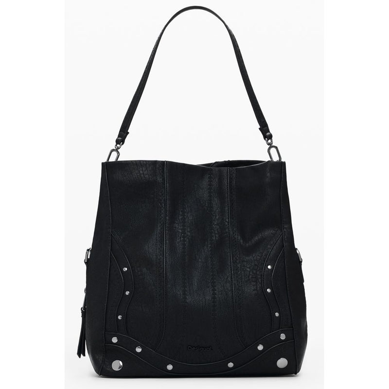 Black Polyethylene Women Handbag