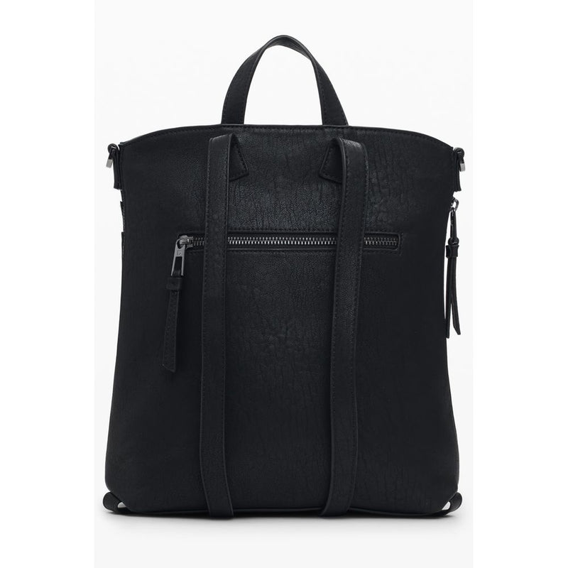 Black Polyethylene Women Backpack