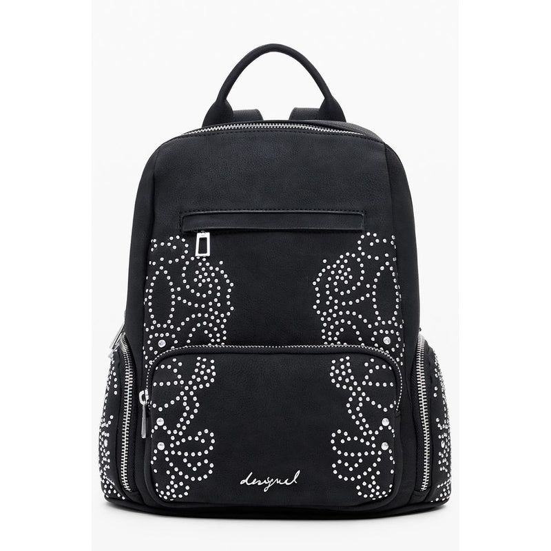 Black Polyethylene Women Backpack