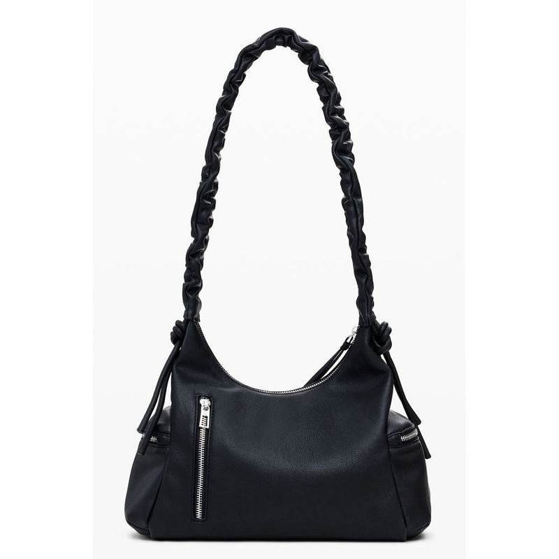 Black Polyethylene Women Handbag