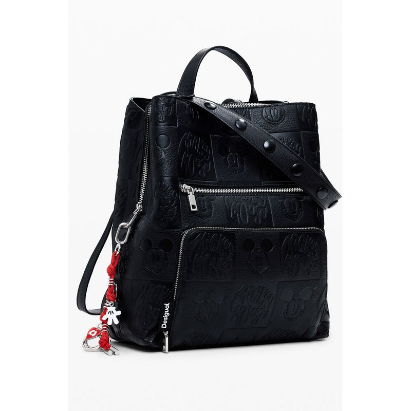 Black Polyethylene Women Backpack