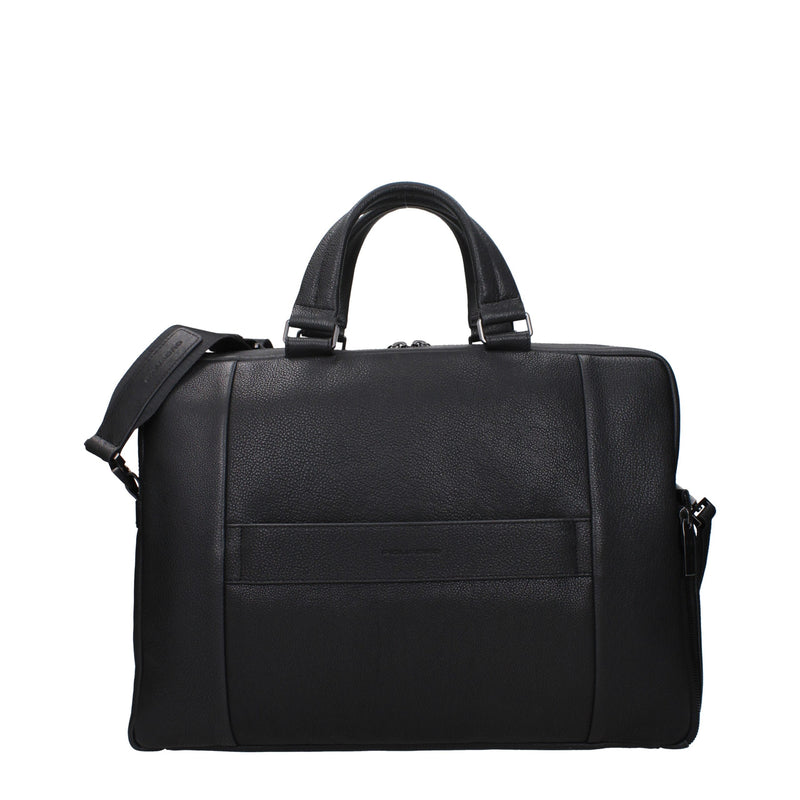 Black Leather Business And Laptop Bags