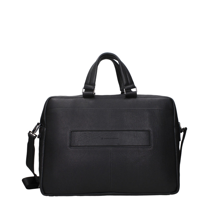 Black Leather Business And Laptop Bags