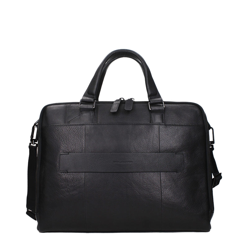 Black Leather Business And Laptop Bags