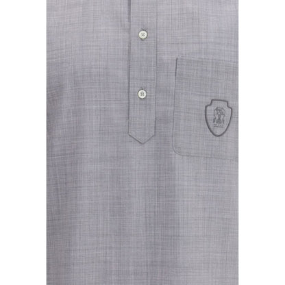 Virgin wool poplin polo Shirt