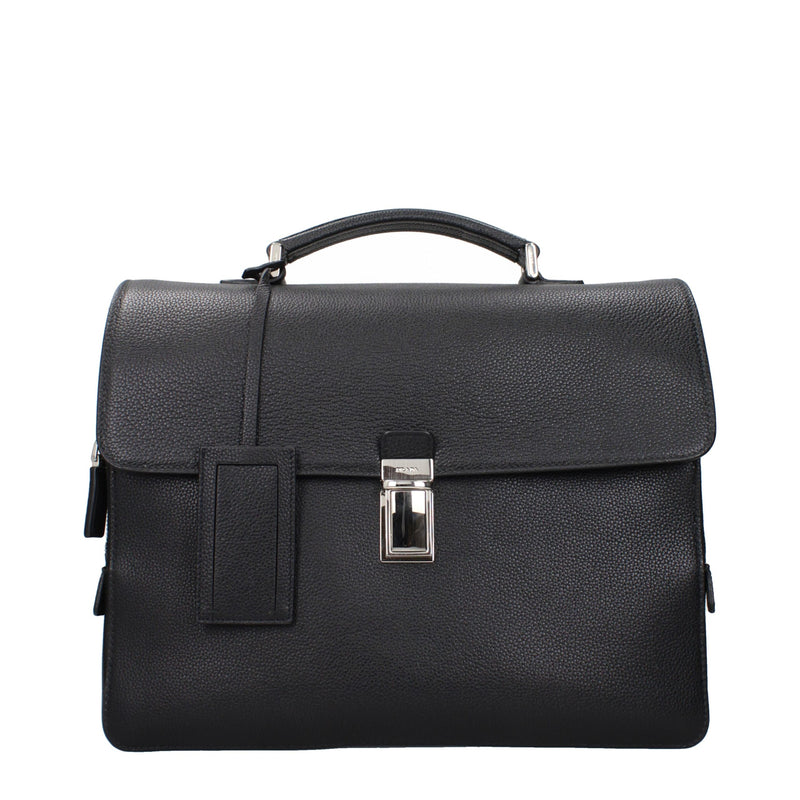 Black Leather Business And Laptop Bags