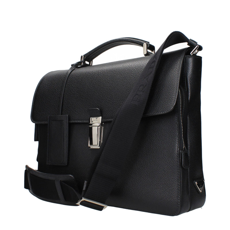 Black Leather Business And Laptop Bags