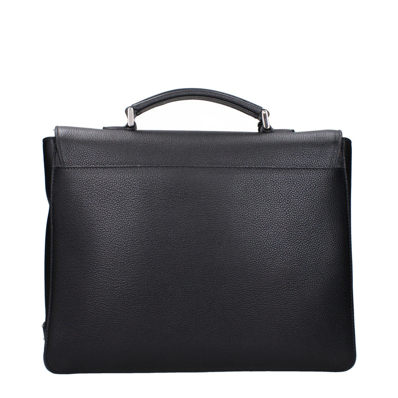 Black Leather Business And Laptop Bags
