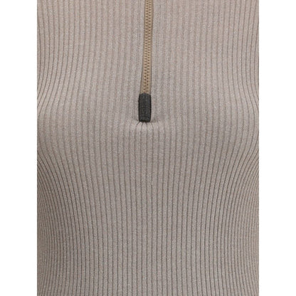 Zipped high neck Top