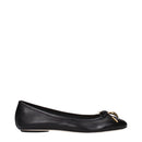 Black Leather Ballet Flats