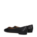 Black Leather Ballet Flats