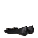 Black Leather Ballet Flats