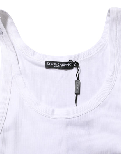 White Sleeveless Round Neck Tank T-shirt