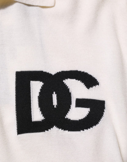White Cotton Collared Short Sleeves T-shirt