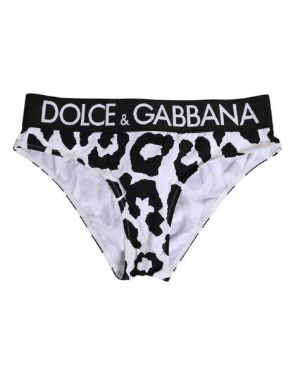 White Leopard Nylon High Waist Panty Underwear