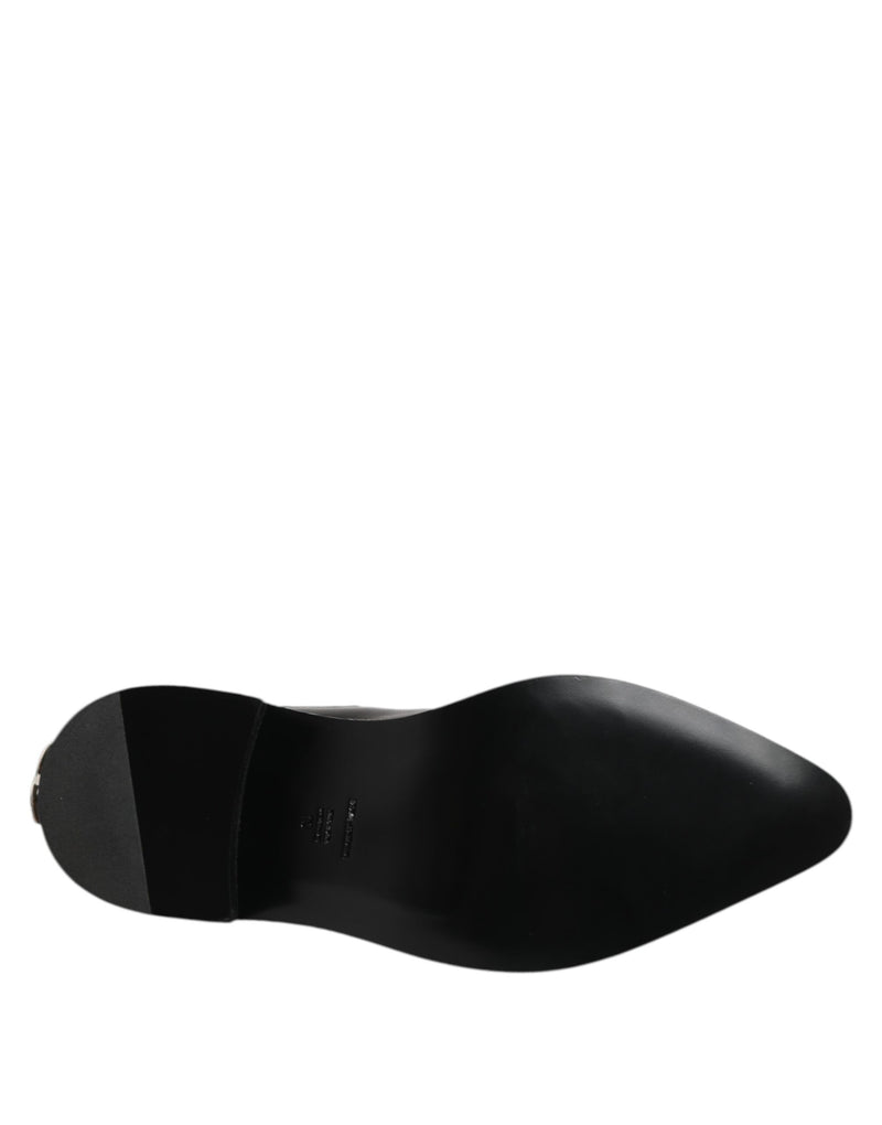 Black Leather Studded Men Short Boots Shoes