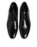 Black Calfskin Leather Derby Men Dress Shoes