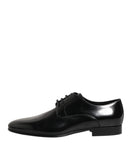 Black Calfskin Leather Derby Men Dress Shoes