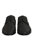 Black Brocade Lace Up Derby Men Dress Shoes