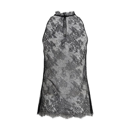 Sleeveless black Lace Top