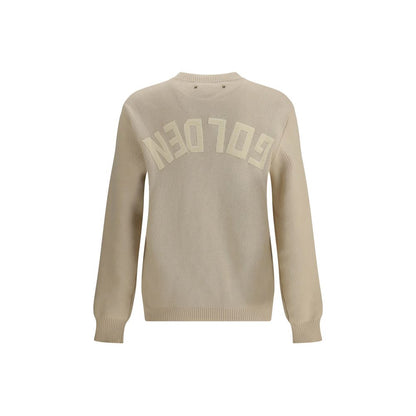 Beige ribbed-knit sweater