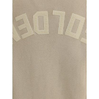 Beige ribbed-knit sweater