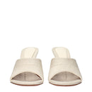 Beige Fabric Slippers Sandals