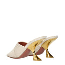 Beige Fabric Slippers Sandals