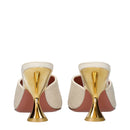 Beige Fabric Slippers Sandals