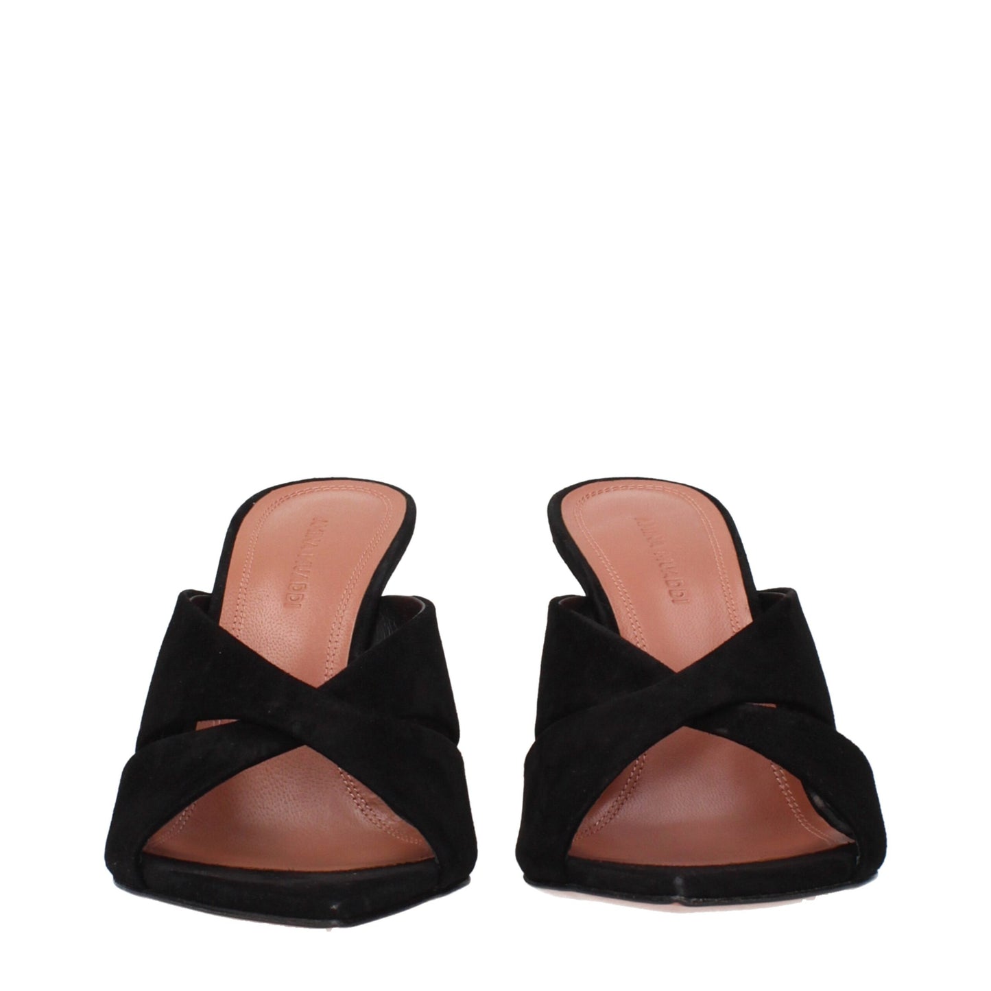 Black Leather Stiletto Heels Sandals