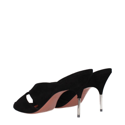 Black Leather Stiletto Heels Sandals