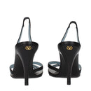 Black Leather High Heel Pumps