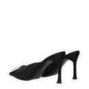 Black Satin High Heel Pumps