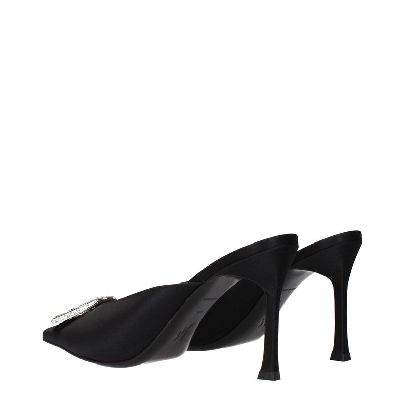 Black Satin High Heel Pumps