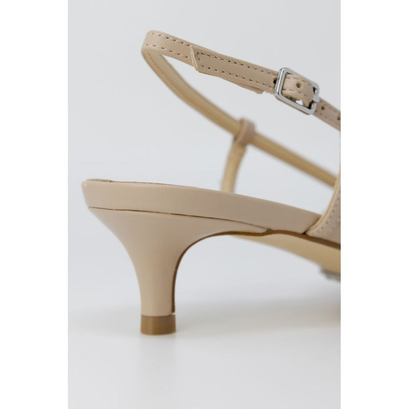 Beige Polyester High Heel