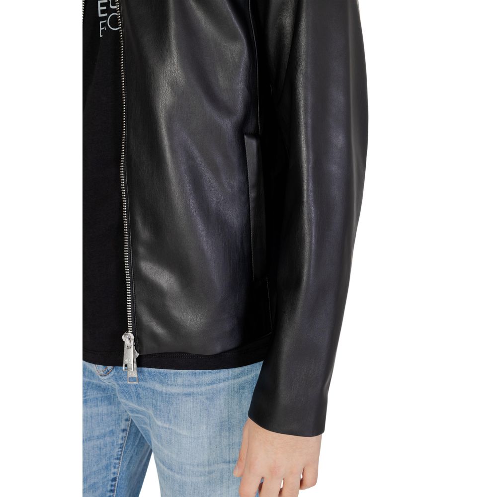Black Polyester Jackets & Coat