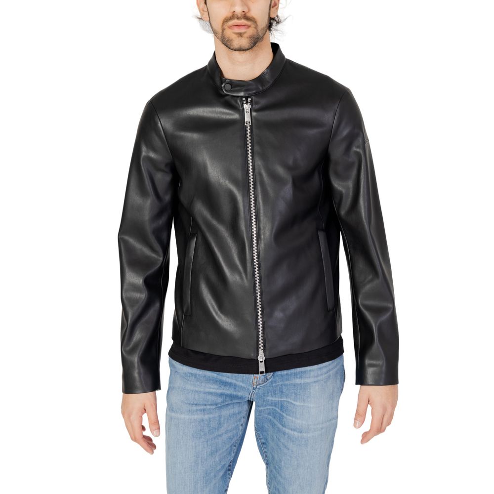 Black Polyester Jackets & Coat