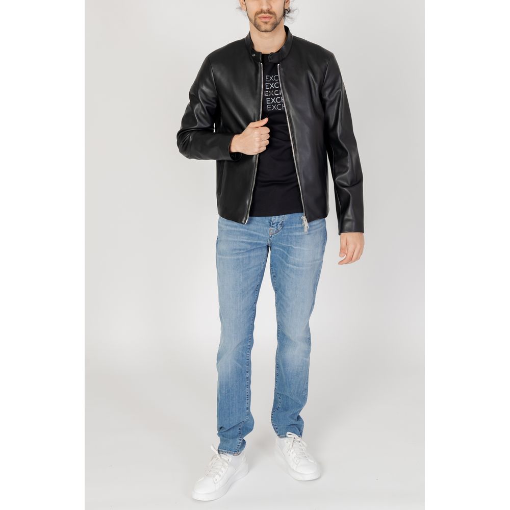 Black Polyester Jackets & Coat